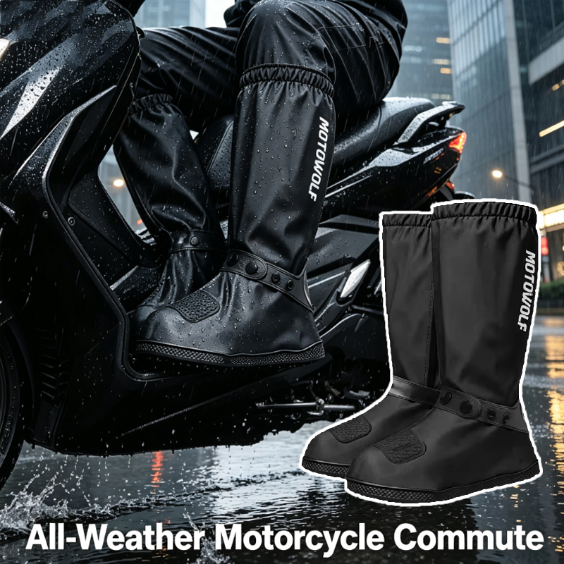 Cycling Commute In Rain - أغطية أحذية مقاومة للمطر قابلة لإعادة