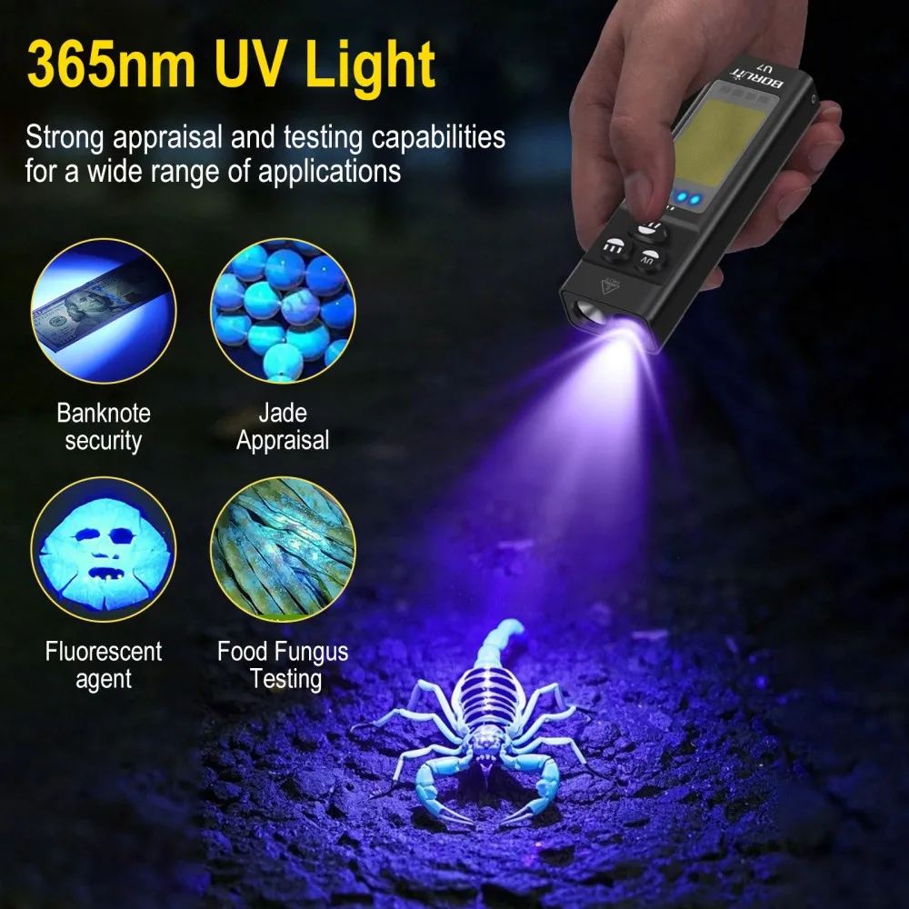 BORUiT U7 UV LED EDC مصباح يدو - مراجعة Cycling To Work وسعره