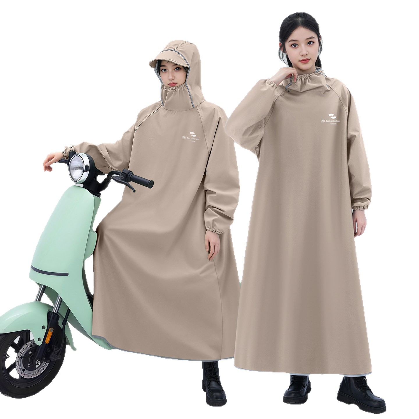 معطف مطر طويل الأكمام مقاوم لل - مراجعة Cycling Commute In Rain وسعره